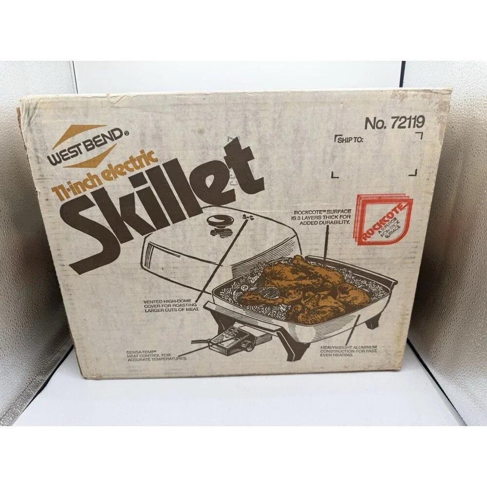 Vintage 1981 West Bend 11 Inch 11” Electric Skillet 72119 White - SEALED NEW